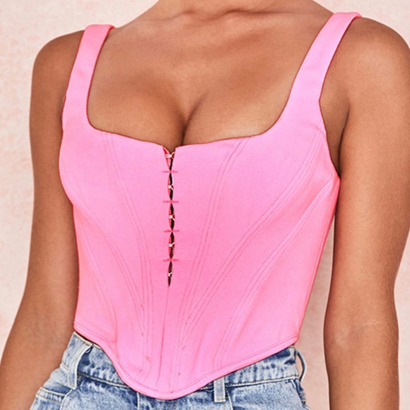 House of CB London Frangelica Boned Corset Women’s Size Large 12-14 Pepto Pink - Picture 1 of 7